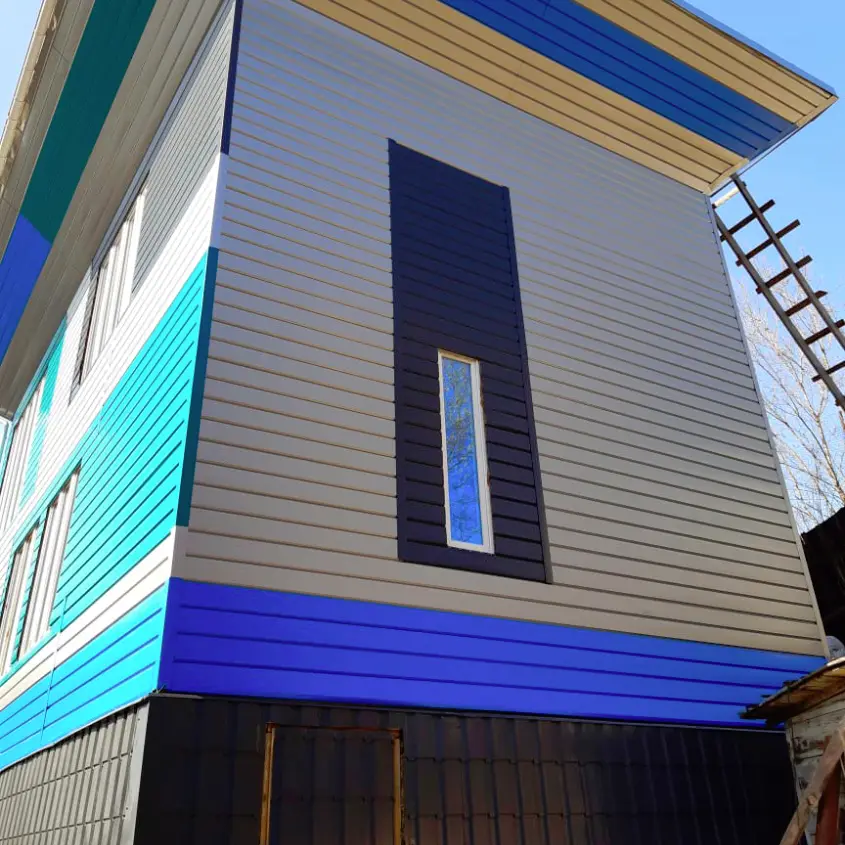 Фото 3 дома Перевертыш металлосайдинг Евро-Брус под брус в ассортименте