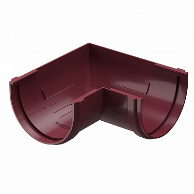 Угловой элемент желоба универсальный 90 градусов ДЕКЕ STANDARD d120мм цвет RAL 3005 Красный