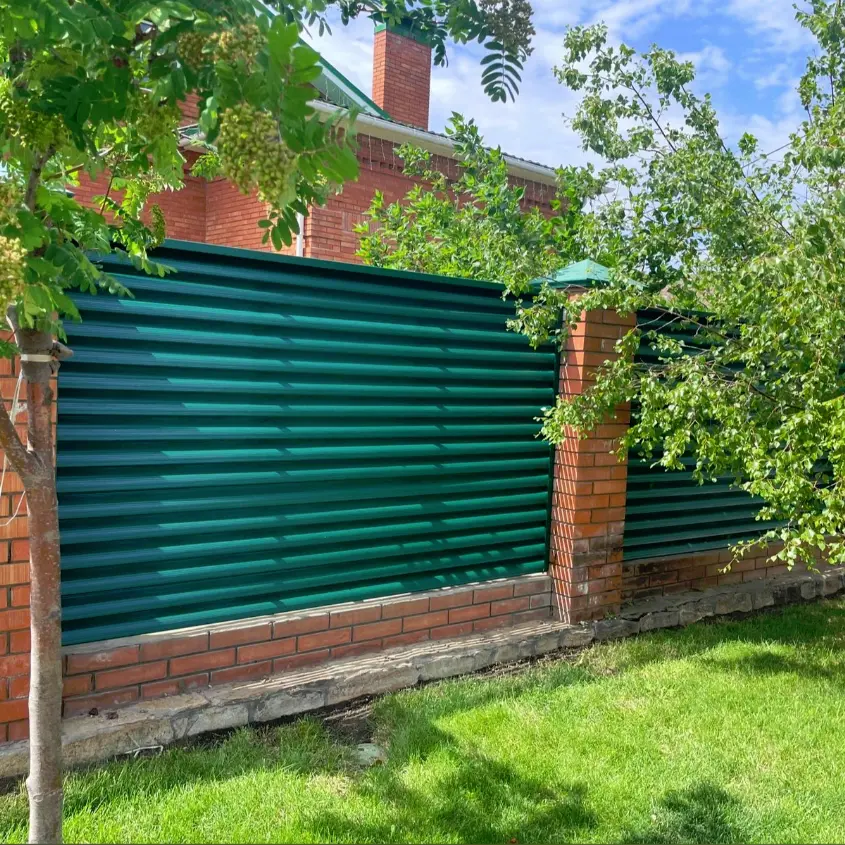 Фото 6 Забор Еврожалюзи RAL6005 Зеленый Мох двусторонний