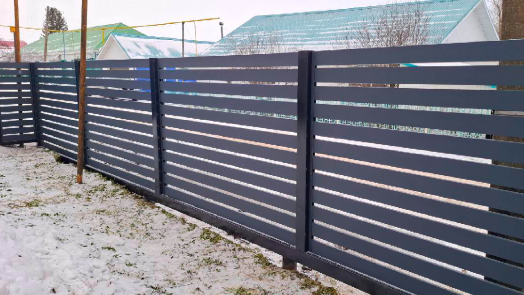 Фото 1 Забор ранчо Металлопланкен RAL7024 МАТТЕ Серый Графит матовый