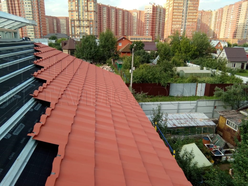 Металлочерепица Геркулес 8004 терракотовый Стальной Бархат от Центра Металокровли в Костанае