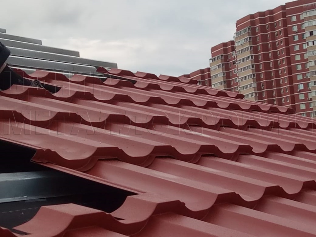 Металлочерепица Геркулес 8004 терракотовый Стальной Бархат от Центра Металлокровли в Костанае