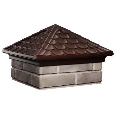 Колпак на столб забора ELBRUS Коричневый 1,5х1,5 кирпича Черепица фото 4