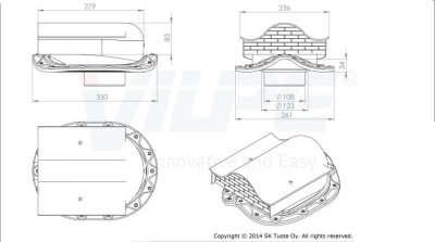 75278 Кровельный вентиль б/адаптера MUOTOKATE -KTV (красный) чертеж